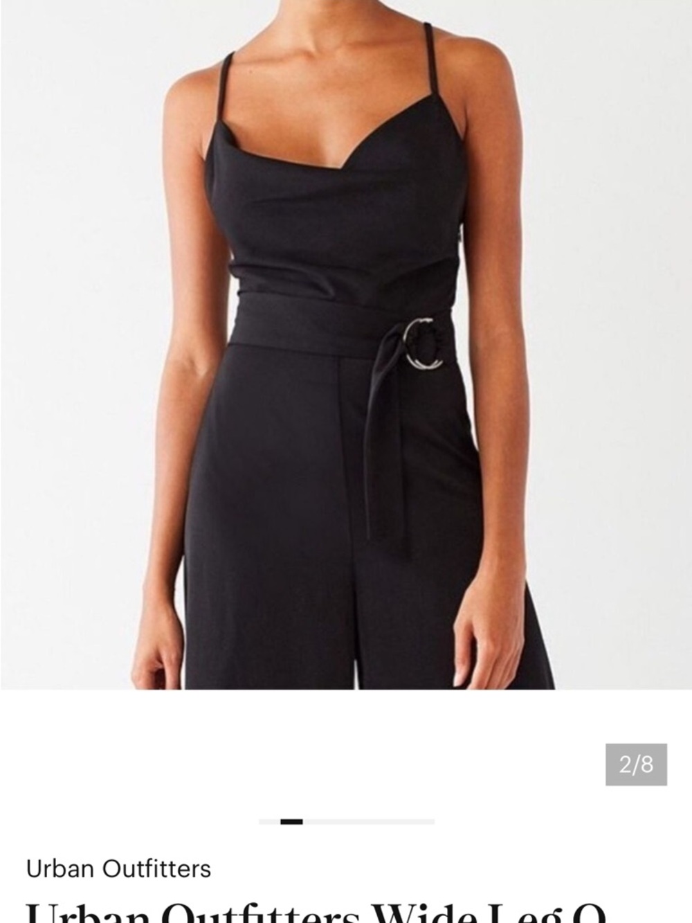 Urban outfitters Black Wide-Leg Jumpsuit with Belt - Picture 2 of 5